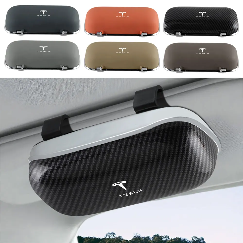 

1pc Car Visor Sunglasses Glasses Holder Clip Box Valve Core Accessories For Tesla Model 3 S X Y 2026 Style Roadster Coil Mod WYE