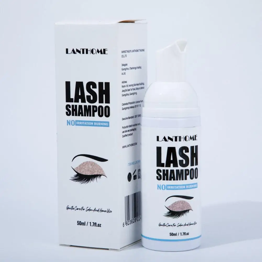 Eyelash Extension Shampoo Foam For Deep Clean 1.69fl.oz Lash Eyelid Shampoo Extension Brush Kit Foam Cleanser For Salon Hom E8U6