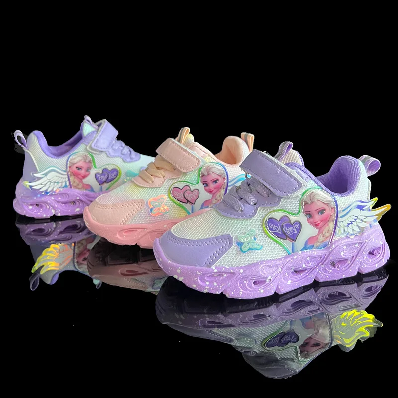 

Hot Sales Fashion Baby Girls Sneakers LED Glowing Kids Casual Shoes Princess Infant Tennis Children Leisure Shoes Toddlers