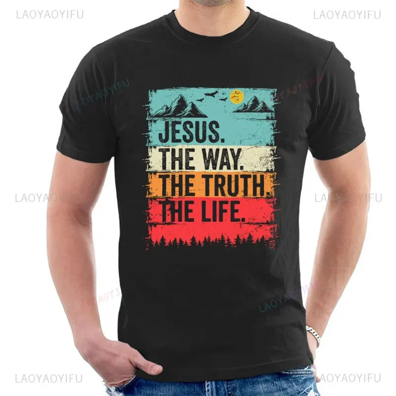 T-shirt pour femmes avec verset biblique Jésus, la Voie, la Vérité, la Vie, vêtements vintage, haut Y2k, vêtements gothiques pour femmes