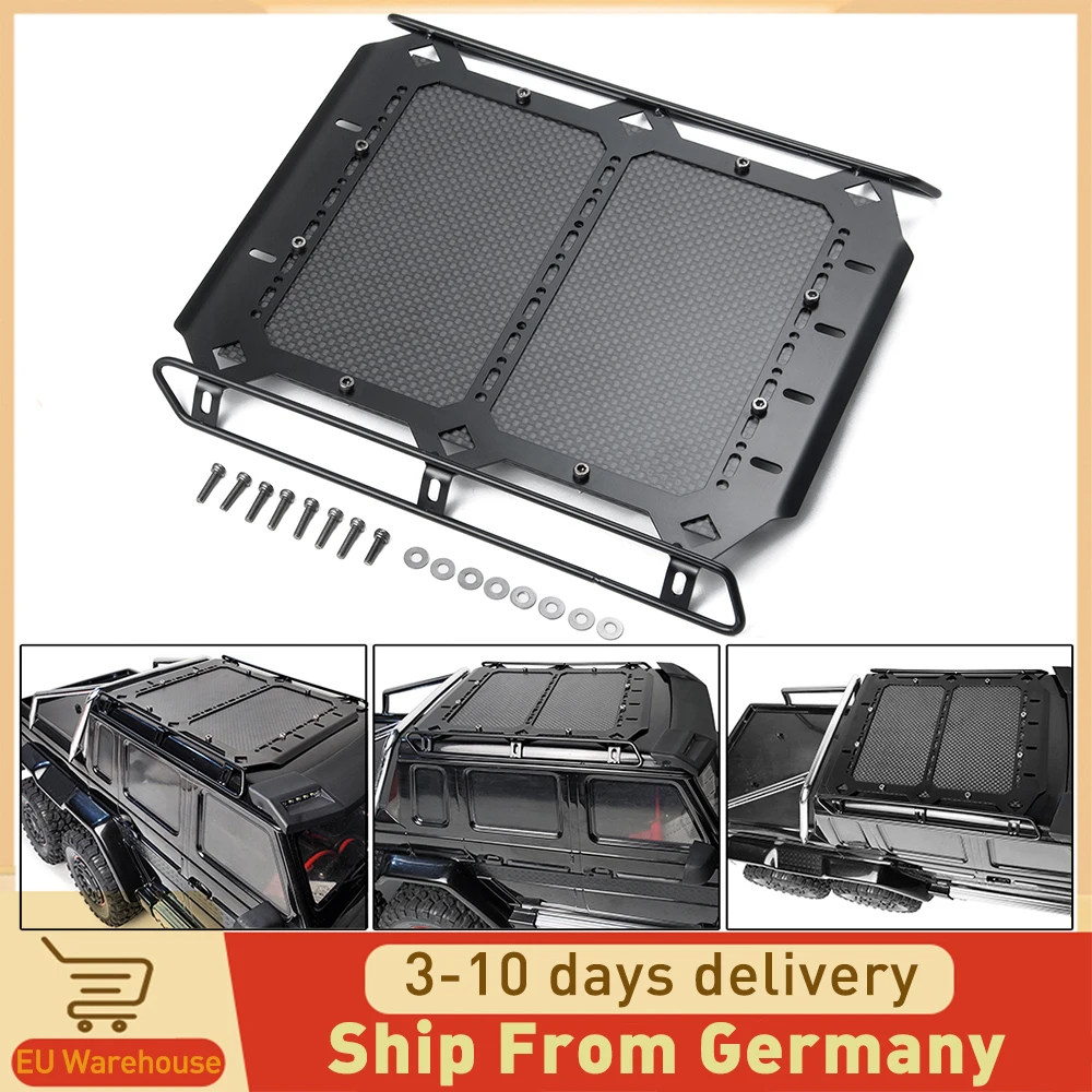 AXSPEED Metal Carbon Fiber Roof Luggage Rack Carrier for 1/10 TRX6 T6 G63 6x6 Remote Control Car DIY Upgrade Parts