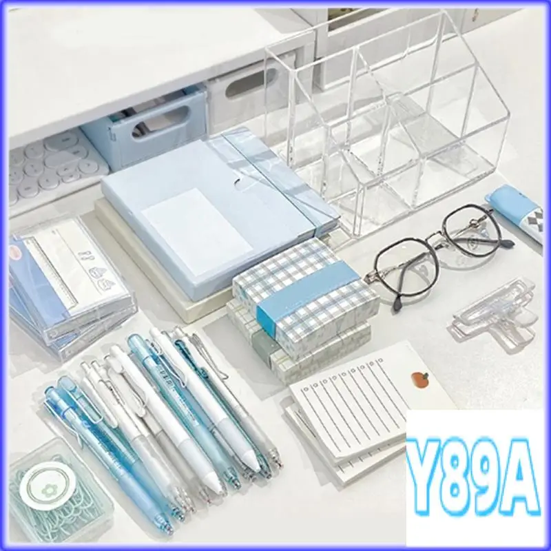 

GO-Clear Pen Organizer For Desk, Plastic Office Supply Storage And Accessories Box For Marker, Stationery, Pencil Cup