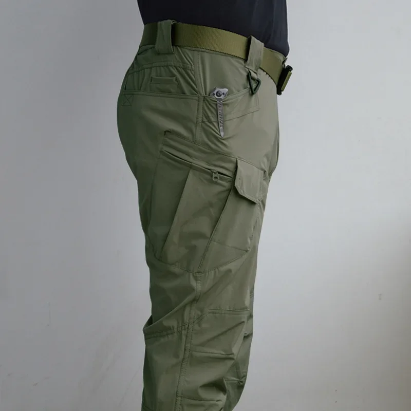 Pantalones tácticos de carga con cinturón para senderismo - imagen 3