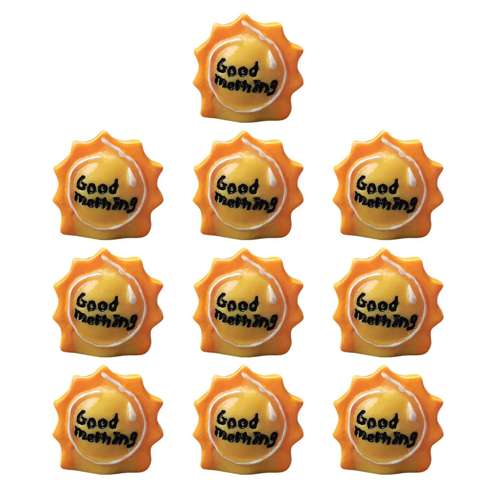 

10pcs Mini Dollhouse Decor: Miniature Sun For Fairy Garden Potted Plant Terrarium Diy Craft Cake Topper Resin Beach Accessories