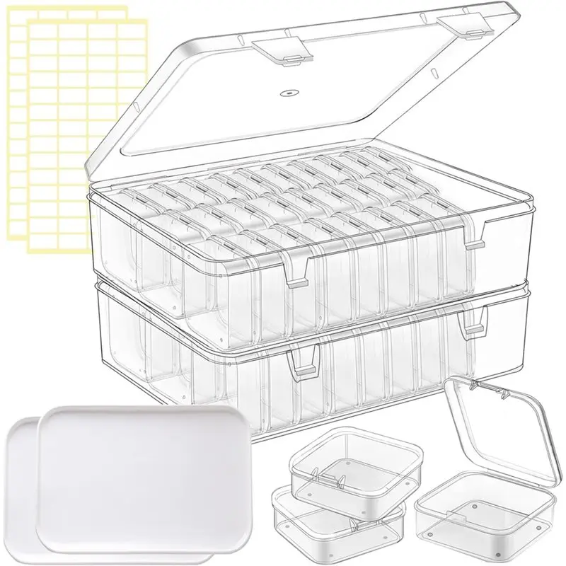 

Коробка-органайзер для бусин AB11 с 30 шт. органайзерами для маленьких бусин, классификационные бирки и лотки, глиняные бусины, винты, семена B