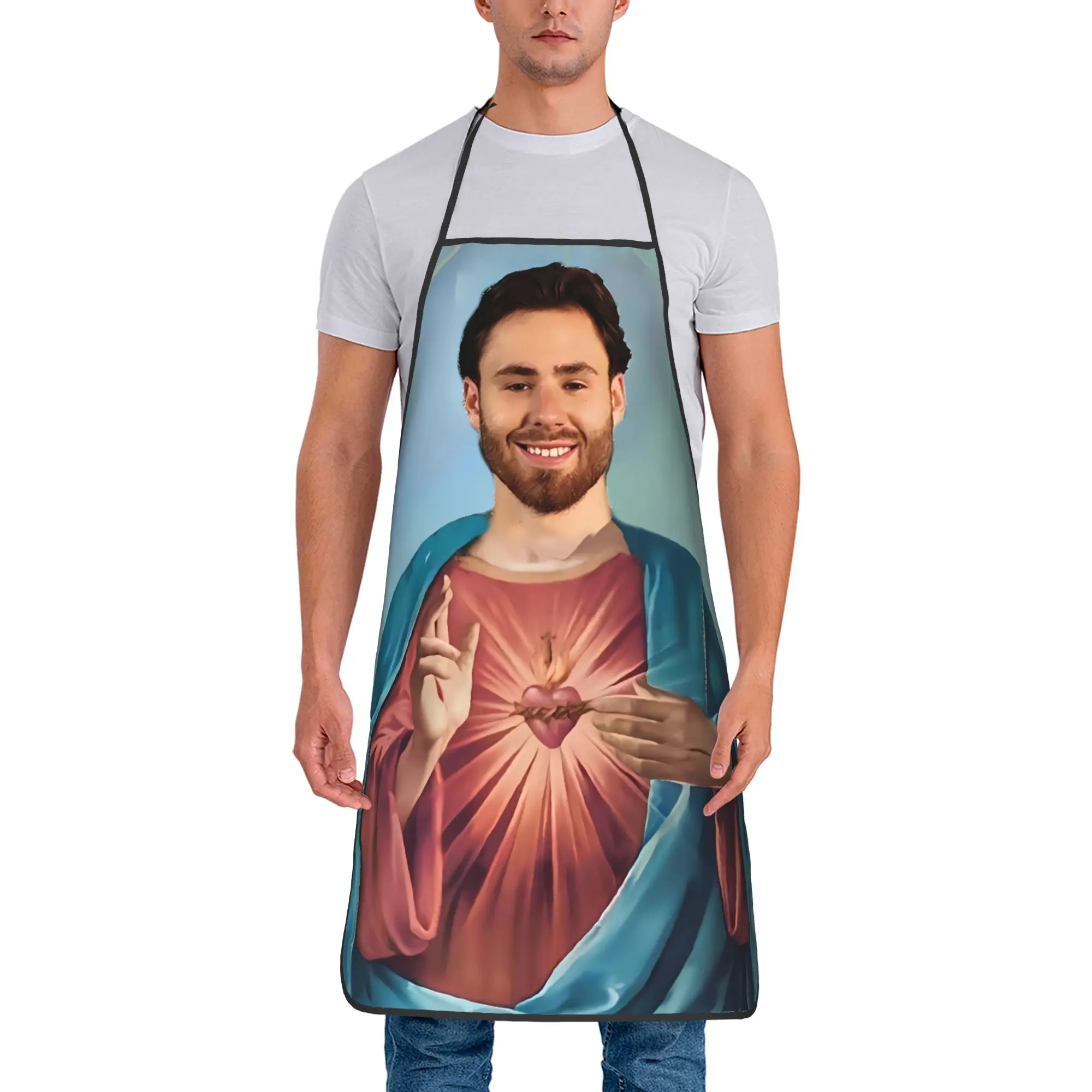 Fernandos Alonsos Saint Apron  Cleaning Barber Kitchen Accessories Restraunt Fashionable Aprons without Pocket