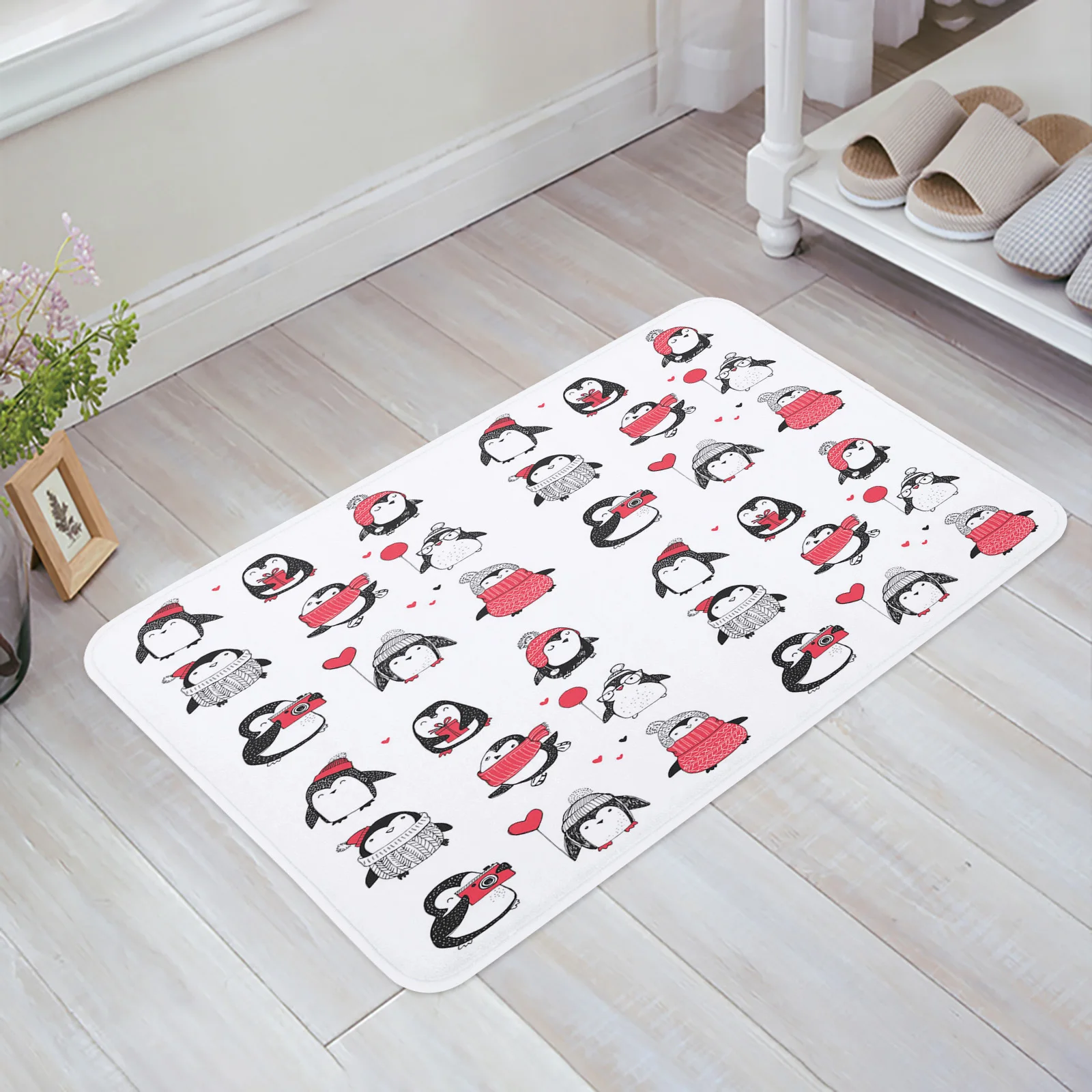 

Penguin Cartoon Kawaii Kitchen Floor Mat Living Room Decor Carpet Home Hallway Entrance Doormat Balcony Door Anti Slip Rug