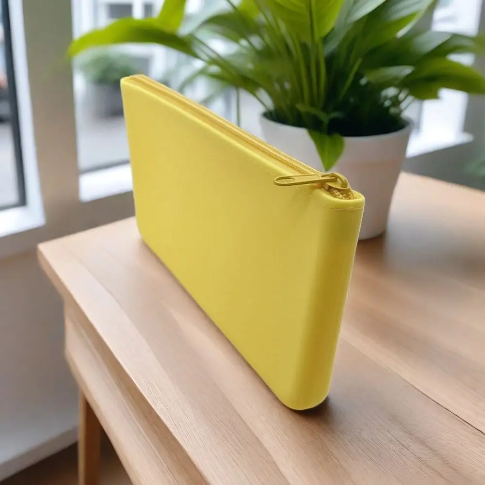 

Simple Silicone Organizer Cosmetic Bag Waterproof Smooth Zipper Wallet Coin Purse Travel Pouch Students