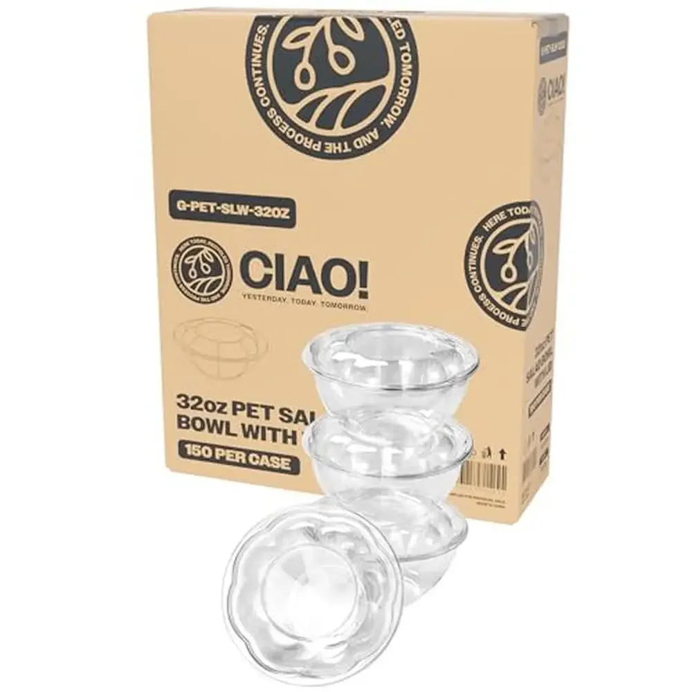 

Прозрачная миска для фруктов и салатов из ПЭТ на 32 унции со стильной крышкой с куполом розы, герметичная упаковка 150 карат, решение для приготовления еды, рестораны, еда Delis