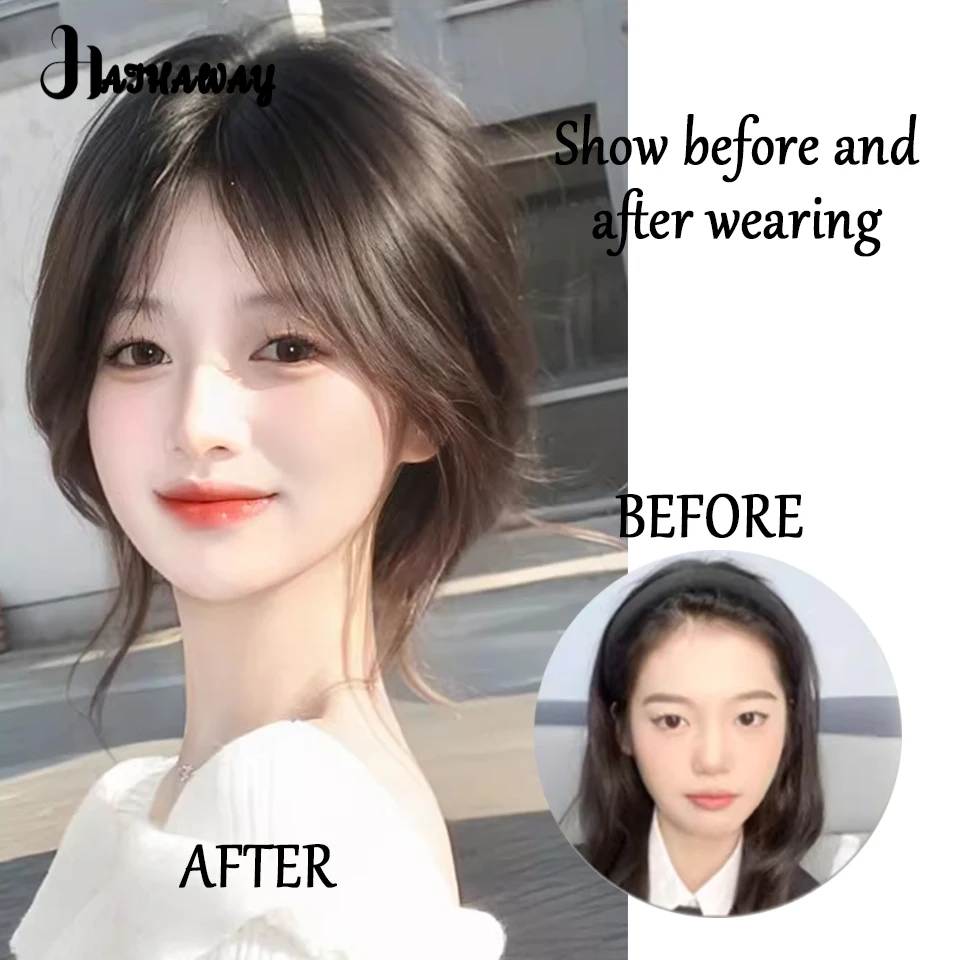 Eight Character French Bangs Wig Piece Female Synthetic BB Clip Fluffy Top Reissue Eight Character Bangs Thin Invisible Hairpins