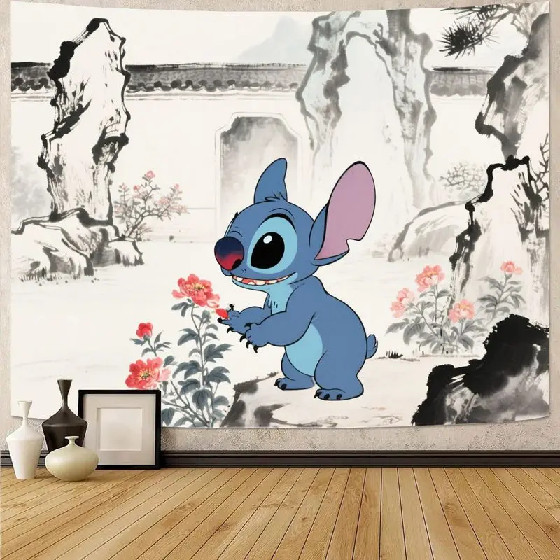 

1 шт., гобелен Disney Stitch, милый мультяшный настенный художественный современный полиэстер, домашний декор для детской комнаты, спальни и гостиной