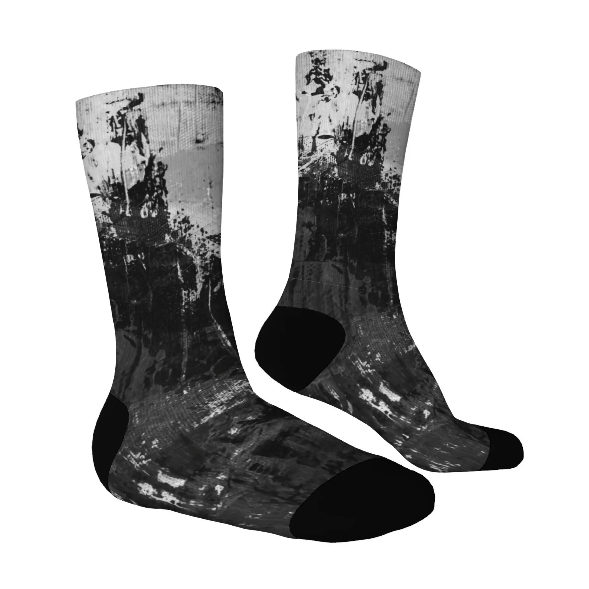 Retro-Industriestil, Distressed-Textur, rissig, abstrakt, Harajuku, lustige Herren-Crew-Socken, Reisen, Sport, bequem, warm