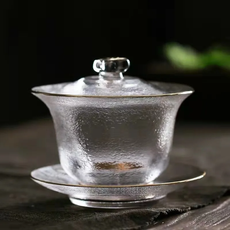 Japanese Handmade Heat-resistant Glass Cover Bowl Gaiwan Tea Set Tea Ceremony Accessories Gaiwan for Travel Gai Wan Tureen