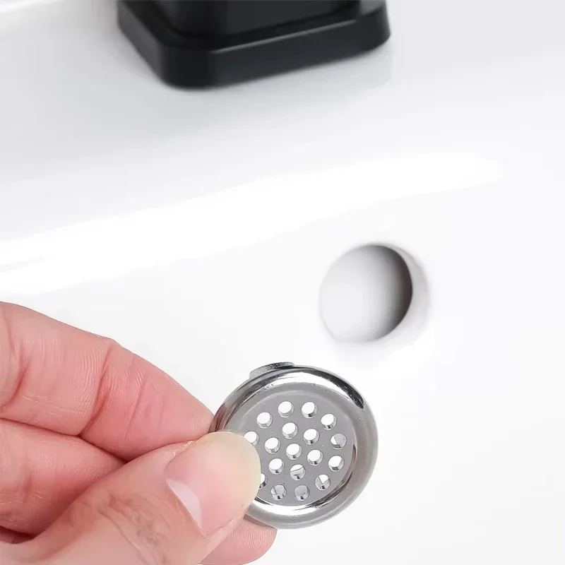 4Pcs Kitchen Bathroom Basin Circular Overflow Drain Cover Decoration Bathtub Sink Hole Overflow Hollow Washbasin Overflow