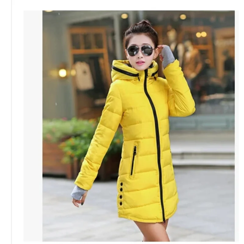 سترة مبطنة للسيدات 2015 سترة شتوية نسائية جديدة سترة قطنية ضيقة معطف نسائي زائد