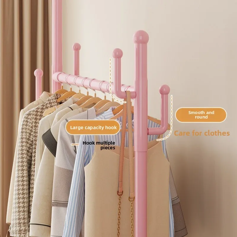 cute wheeled clothes holder pink household modern entrance cabinet hanger removable design вешалки в прихожую furniture home