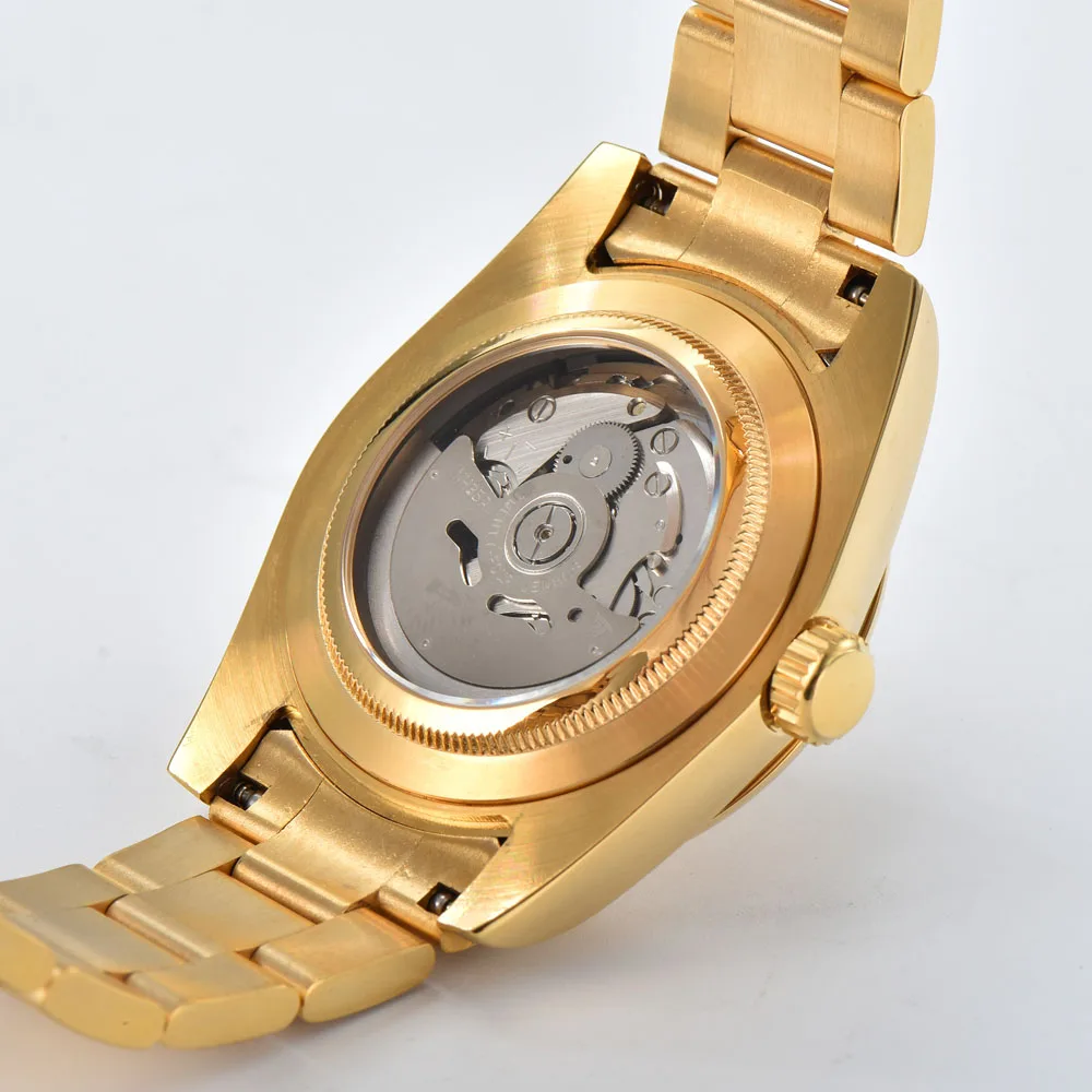 ساعات يد عصرية 39 ملم للرجال مقترن بسوار من الفولاذ المقاوم للصدأ 316L وحركة ميكانيكية أوتوماتيكية يابانية NH35