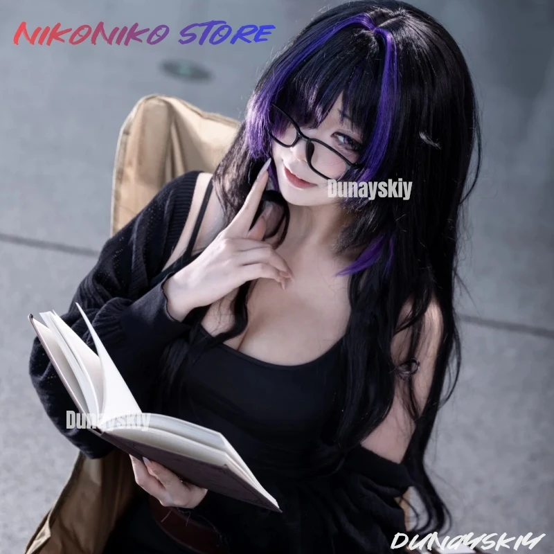 Anime Game Character Replica Godgril Label Cosplay-Perücke mit Kopfhautoberteil, hitzebeständige synthetische Perücke für Cosplay-Events
