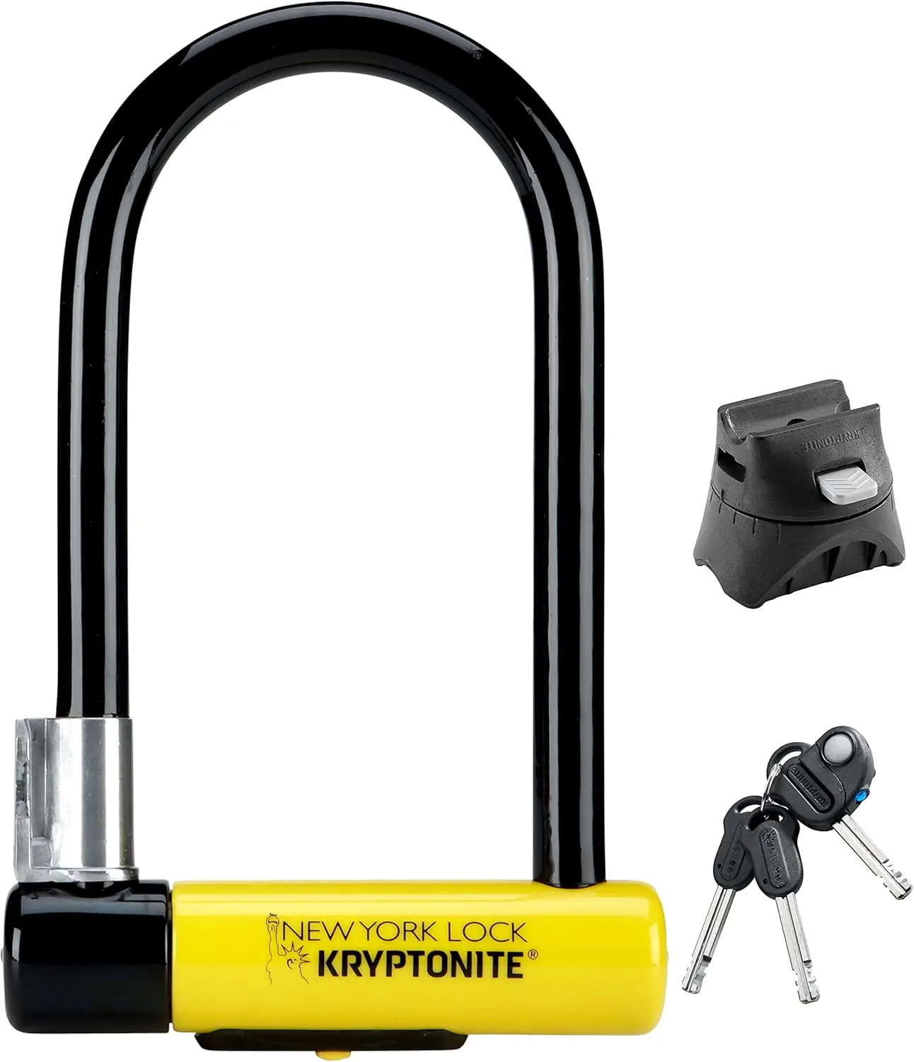 New York Standard Bike U-Lock, Heavy Duty Anti-Theft, 16mm Shackle with Mounting Bracket and Keys, Ultimate Security for Bicycle