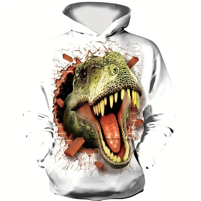 Fashion Dinosaur Graphics Hoodies Trend Autumn Long Sleeve Mens Kids 3D Printed New In Sweatshirts Casual Streetwear Pullovers