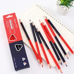 12pcs/box Double Ended Colored Wooden Pencils Pre-Sharpened 2B Red and Blue Pencils Checking Pencils for Checking Map Coloring