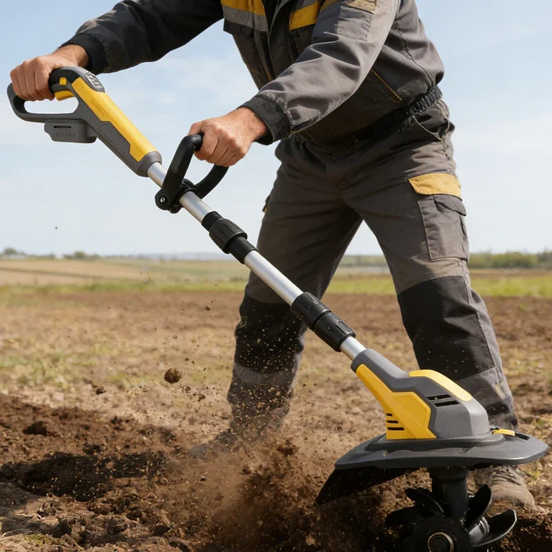 Handheld Micro Tiller Small Cordless Electric Micro Tiller Portable Farmland Garden Soil Loosener Multifunctional Rototiller