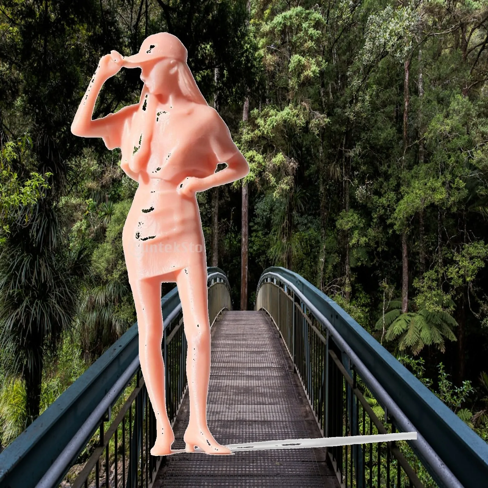 Standing Female Figure Detailed Mini Statue Realistic Character Model for Craft