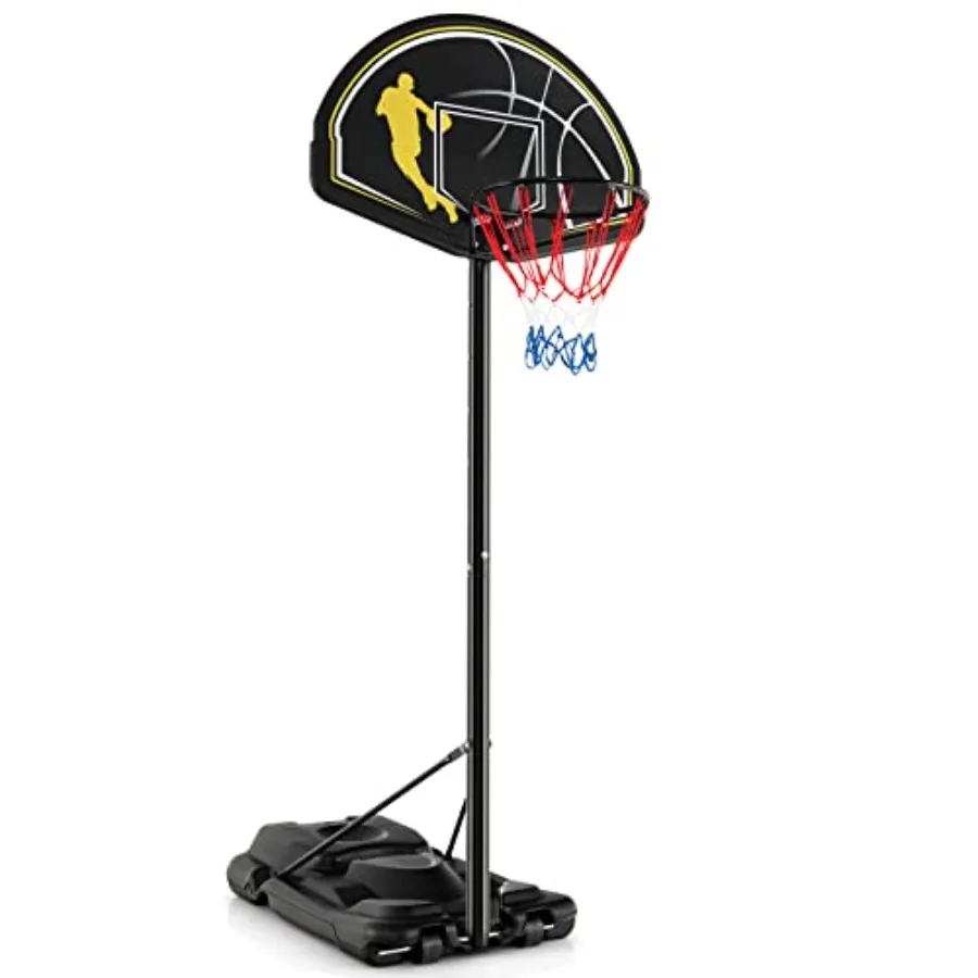 Portable Basketball Hoop for Outdoor and Indoor Use 4.2510FT 12Level Adjustable Height with 44Inch Shatterproof Backboard Filla