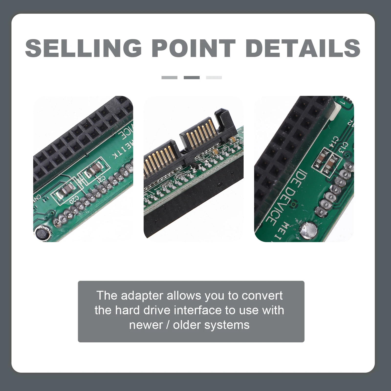 

44pin to Adapter Hard Drive Interface Converter Support Hot Swap No Driver Needed Computer Accessory for Old
