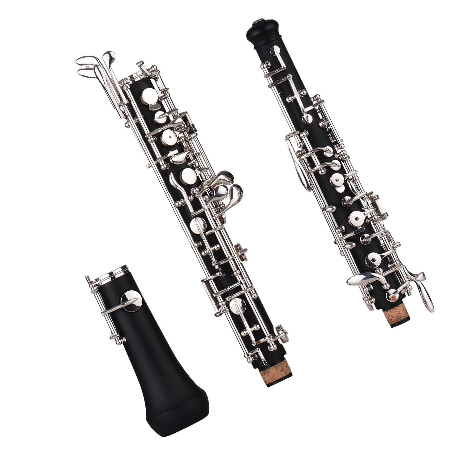 Professional Oboe C Key Semi-automatic Style Nickel-plated Keys Woodwind Instrument with Oboe Reed Gloves Leather Case Carry Bag