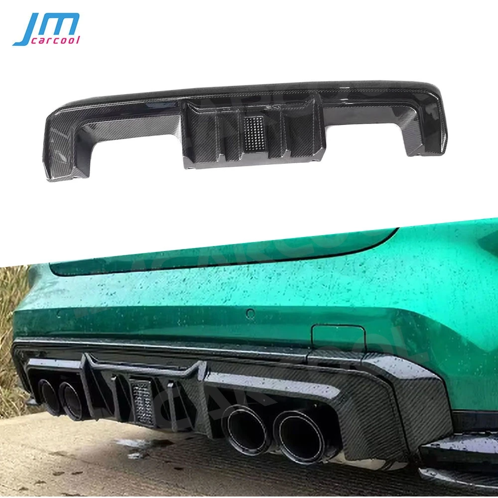 

Carbon Fiber Car Rear Bumper Lip Diffuser With LED light for BMW G80 M3 G82 M4 2021+ FRP Body kits Bumper Guard Protector