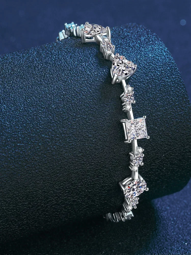 

Браслет-подвеска с муассанитом, высокое качество, серебро S925, полный бриллиант, браслет различной формы, сверкающие ювелирные изделия для свадебной вечеринки