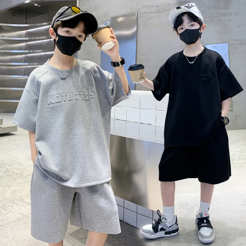 

Boys Summer Clothing Set Children's Round Neck Short Sleeve + Casual Shorts Two-Piece Set 2025 New