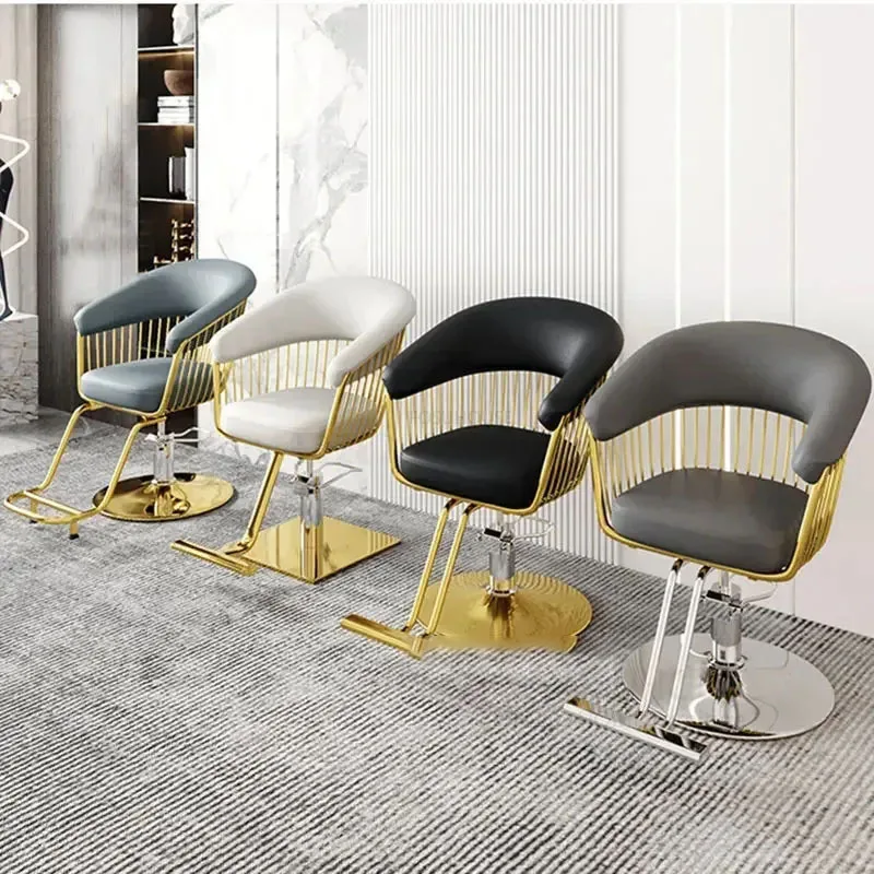 Sillas de barbero ligeras y lujosas, muebles modernos para salón de belleza, silla de peluquería especial, silla de corte de pelo elevable