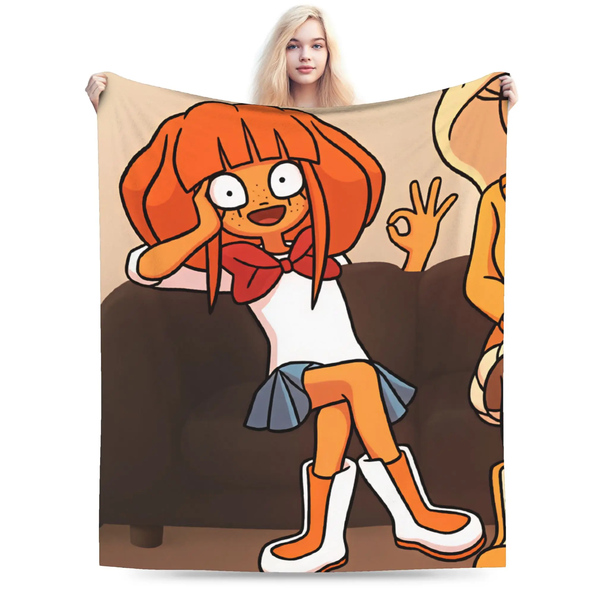Ongezelligs Flannel Blanket Winter  Warm Soft Throw Blanket for Child Living Room Street Trend Bedspread Sofa Bed Cover