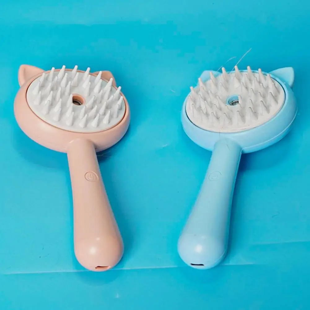 Effortless Cat Grooming Tool Rechargeable Steamy Cat Brush Set with Cartoon Design for Gentle Dog Grooming Pet for Rechargeable