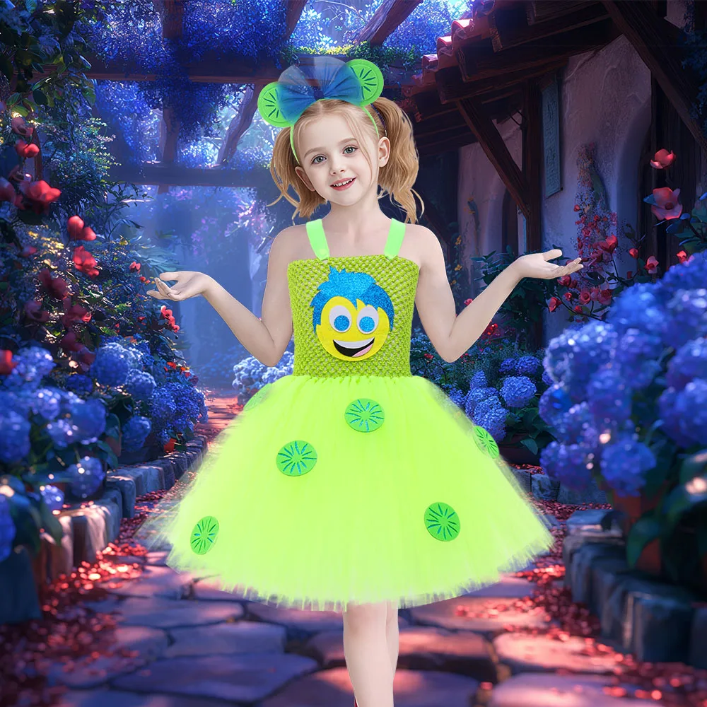 

Girls Joy Costume Tutu Dress Kids Halloween Costume Cosplay Girl Emotion Costume Fancy Dress Up Baby Birthday Outfit Party Dress