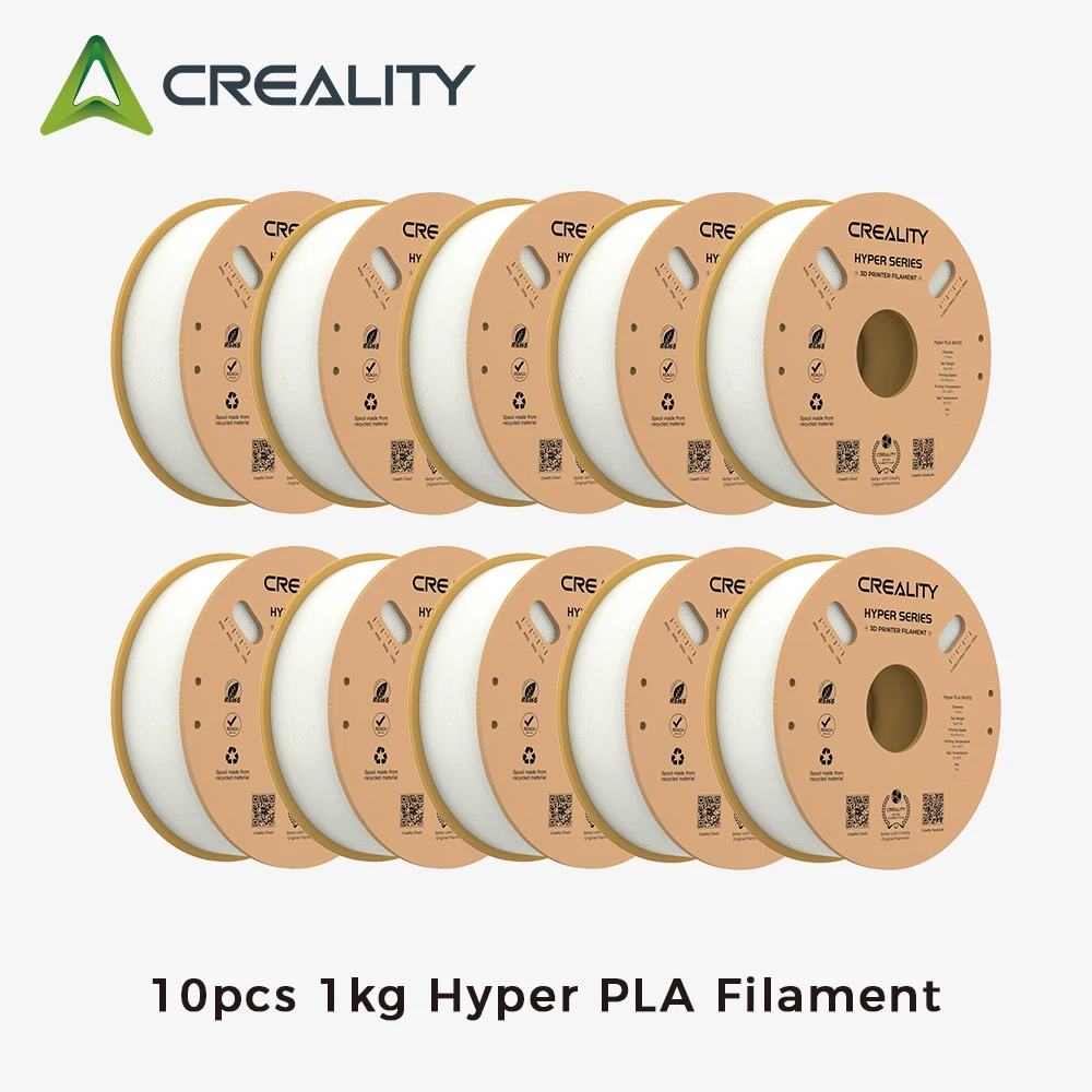 

Creality 10pcs/pack 1kg 1.75mm Hyper PLA Filament 10x Faster Printing High Precision 3D Printer Materials for FDM Printers