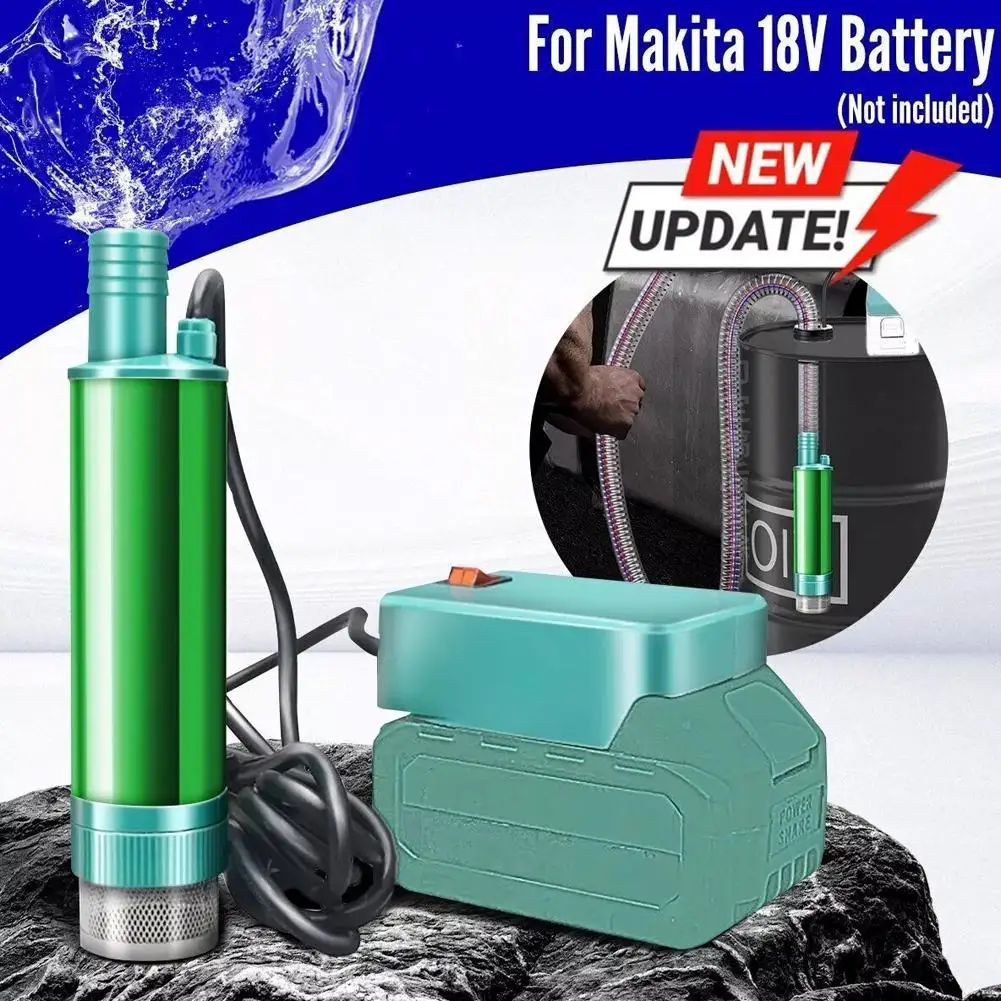 400 GPH kleine Tauchpumpe, 18 V Li-Ionen-Akku, tragbare 20 V DC-Flüssigkeitspumpe mit 16 Fuß Kabeltransferpumpe für Garten, Zuhause