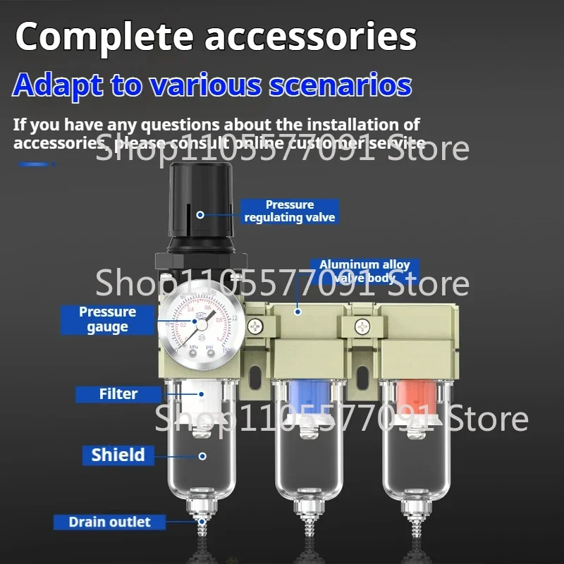 1/4 3/8 1/2 3/4 1in Air Compressor Oil and Water Separator Air Filter Is Used to Reduce the Pressure Valve