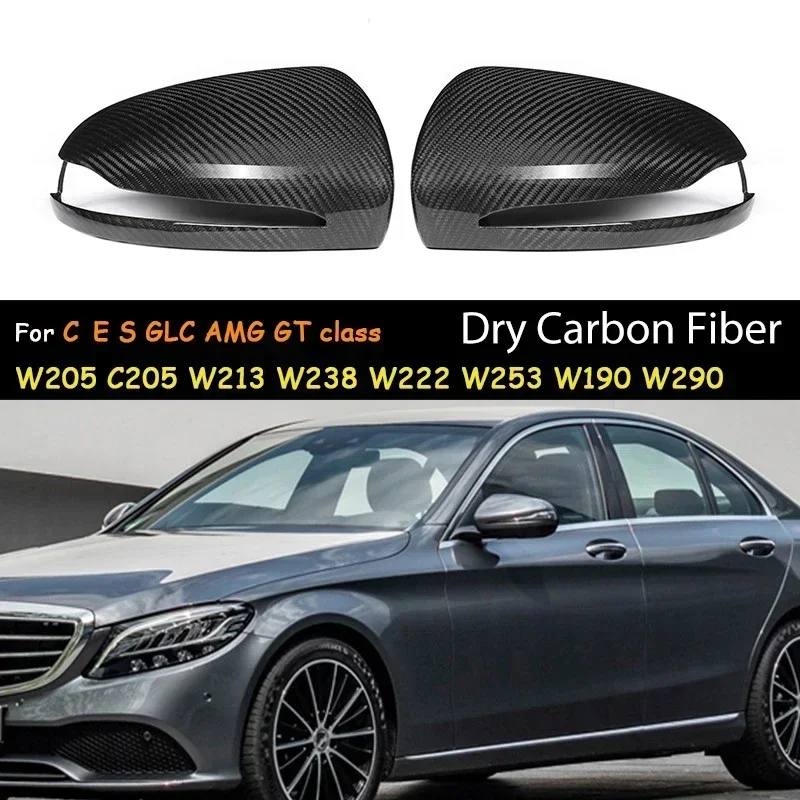 

Dry Carbon Fiber Car Mirror Cap Replacement RearView Mirror Cover for Mercedes For Benz W205 C205 W213 W238 W222 W253 W190 W290