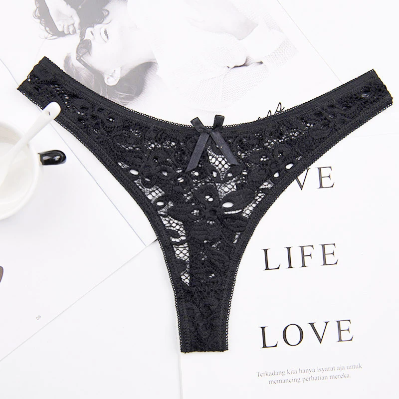 Sexy Panties Women Lace Silk Underwear Low Waist V-Waist Briefs Cotton Crotch Breathable Quick-Drying Sports Underwear