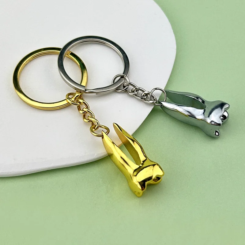 Mini Dental Tools Teeth Keychain Simulation Tooth Key Holder Clinic Promotion Gift