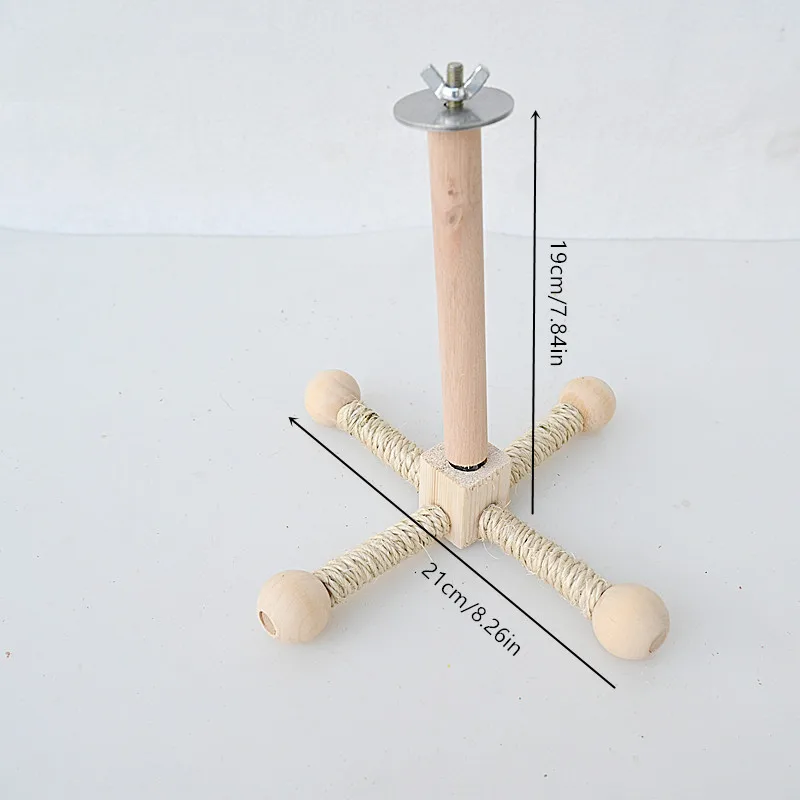 Parrot Bird Toy Cage with Bearing Rotating Stand Sisal Stand Stick Rotating Amusement and Educational Supplies