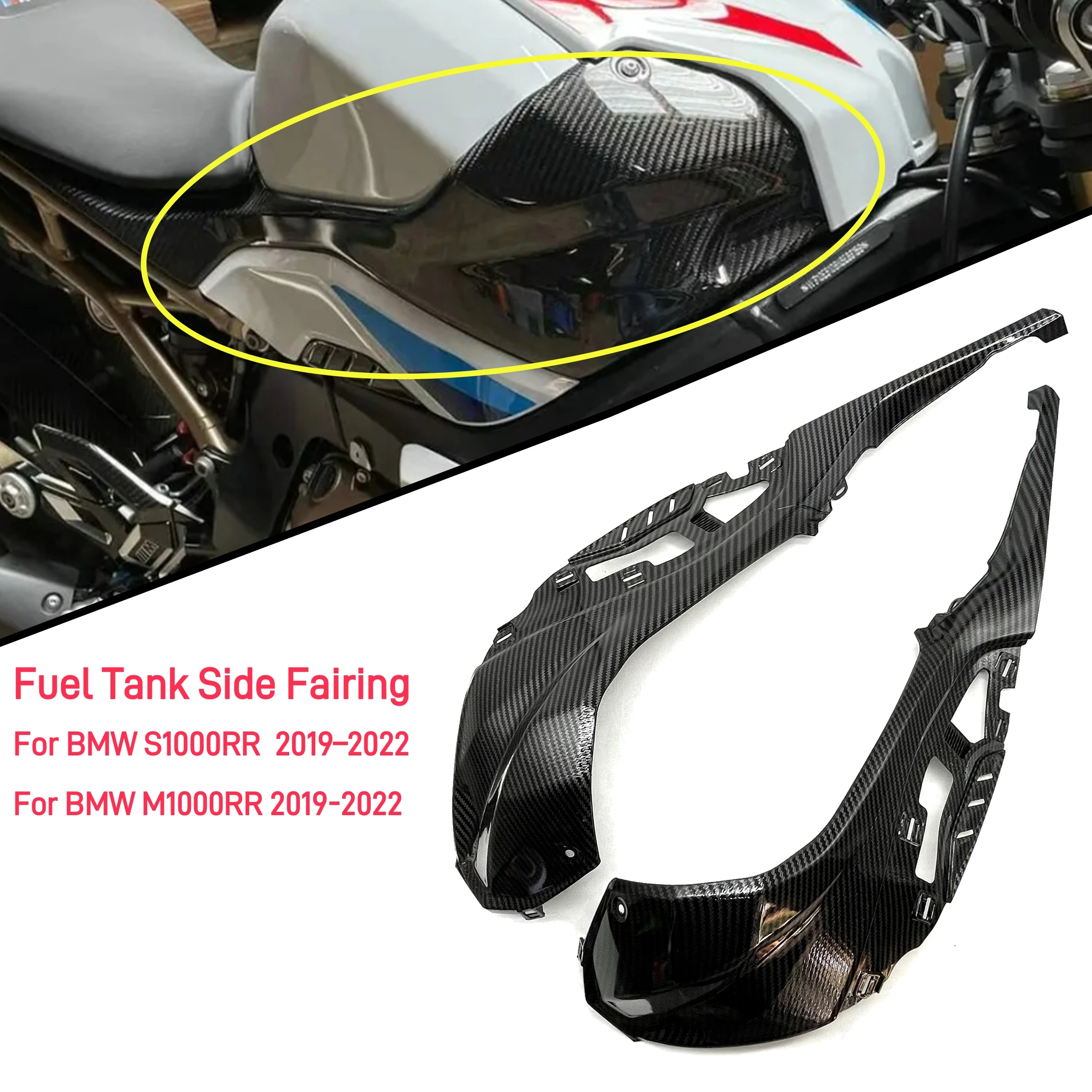

For BMW S1000RR M1000RR 2019 2020 2021 22-2023 Fuel Tank Side Cover Fairing Panels ABS Bodywork Kit Motorcycle Parts Accessories