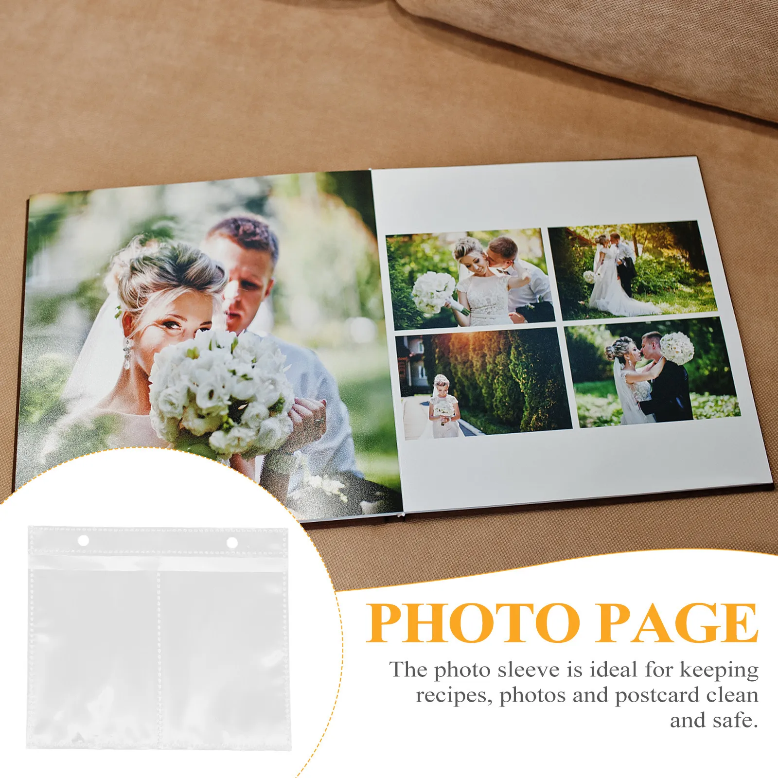 20Pcs Reusable Clear Photo Sleeves Album Pages Photo Sheet Protectors for Ring Binder Photos Postcards Autographs Scrapbooking