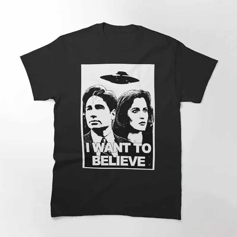 Believe Trust No One Vintage Sci fi tv series The X Files Gift t shirt 0305 Retro Alien movie Graphic clothes All size top S-6XL
