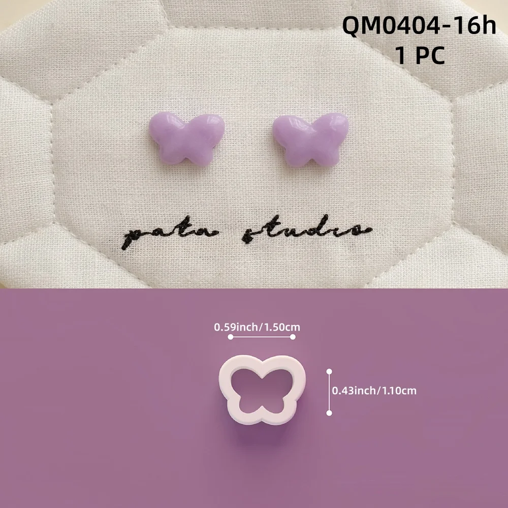 1 Stück Mini-Schmuckherstellungs-Set, Niedliche Ohrringe, Polymer-Ton-Ausstecher, Tulpen-/Schmetterlings-Töpferform, DIY-Knopf-Anhänger, Tonpresswerkzeuge – Detail 13