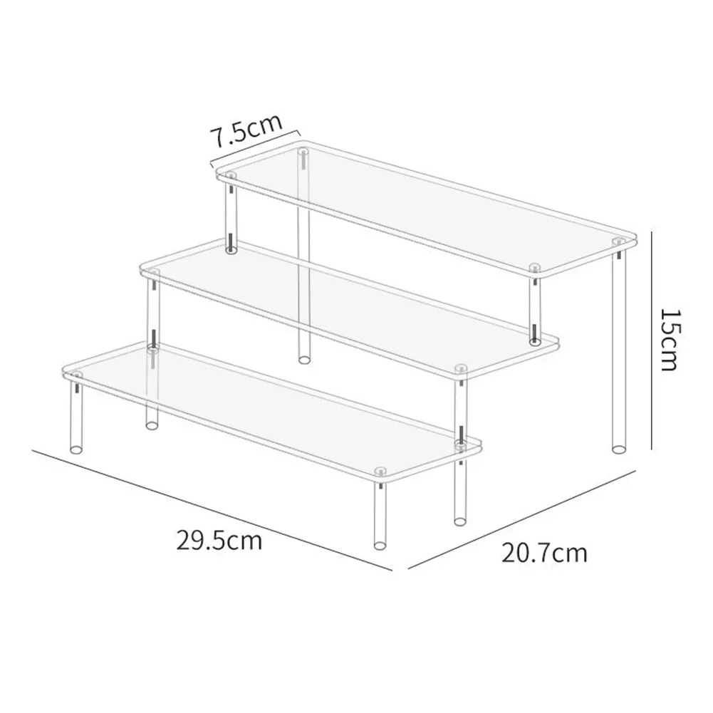 Clear Acrylic Display Storage Holders Risers Cupcake Display Stand 2/3 Tier Organizer For Perfume Jewelry Desserts Display