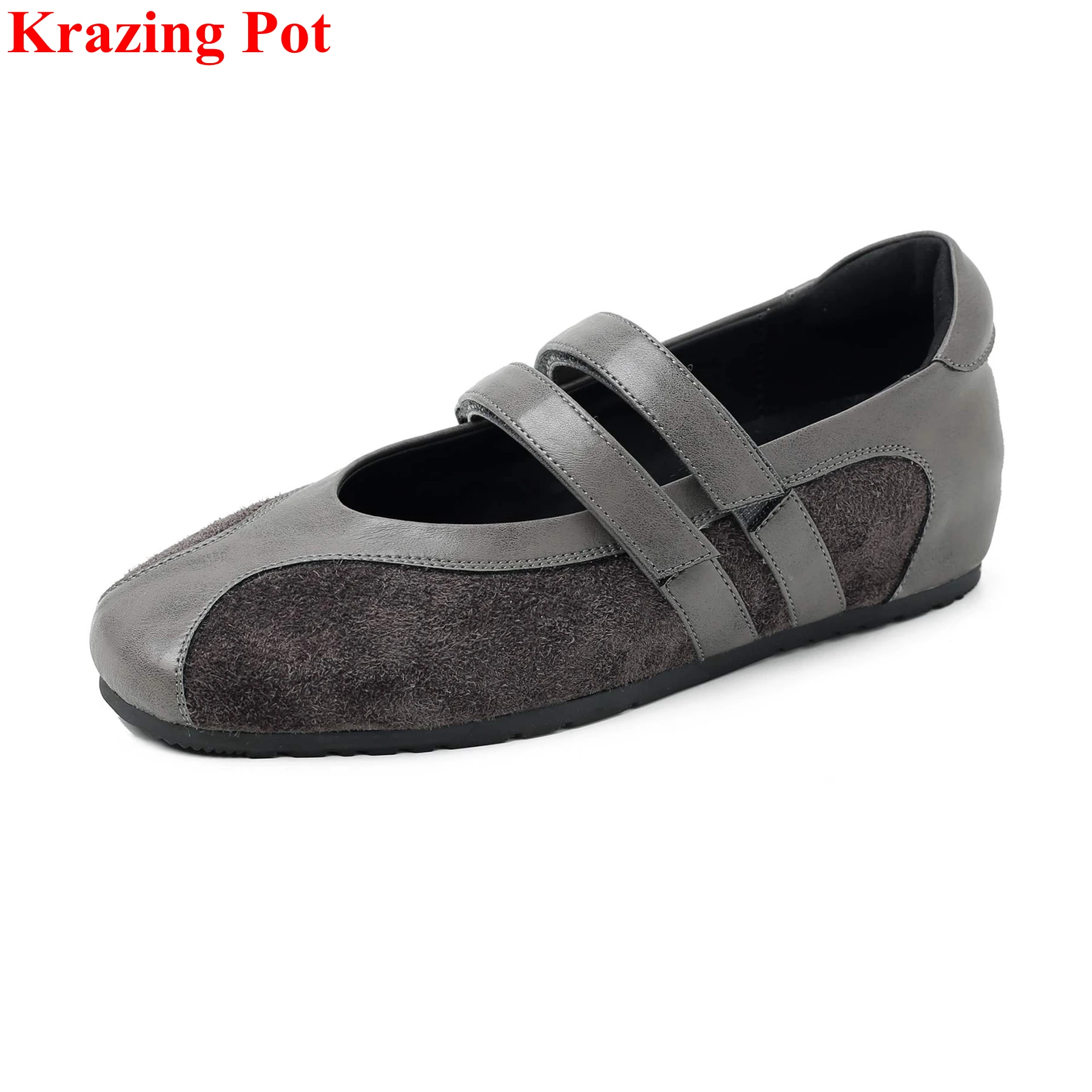 

Туфли-мэри-джейн Krazing Pot из замши с круглым носком, неглубокие, для осени и весны, милые, для офиса, повседневные, для свиданий, подарки, брендовые женские балетки